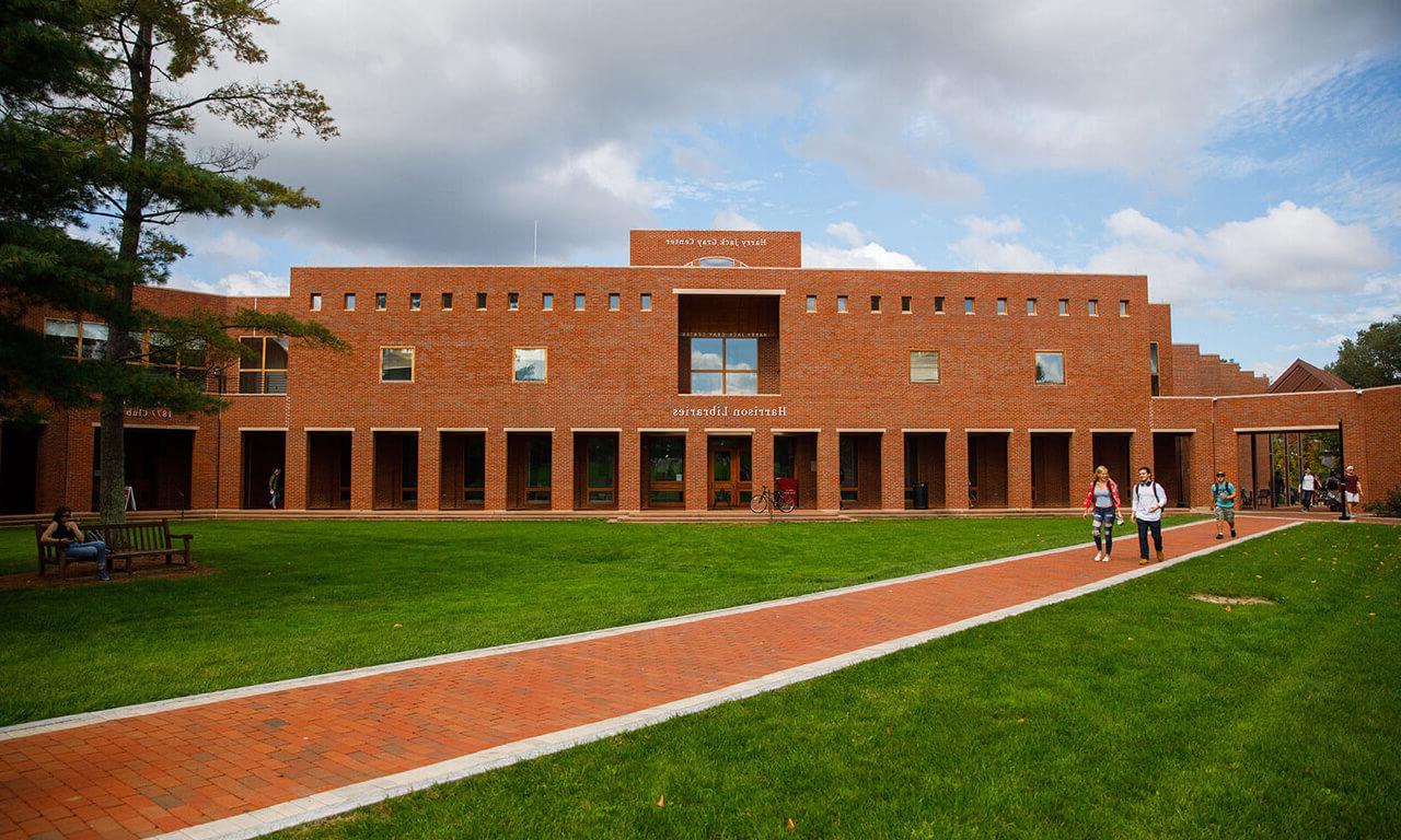 front of Harrison Libraries building